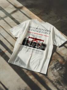 PLAYERA Y2K T-Shirt "RACING CAR TEE", Aesthetic Shirt. Streetwear - Blanco - Ver 3