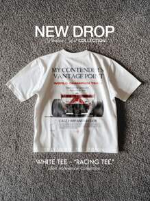 PLAYERA Y2K T-Shirt "RACING CAR TEE", Aesthetic Shirt. Streetwear - Blanco - Ver 2