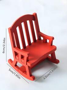 1:12 Scale Doll House Miniature Furniture Vintage Rocking Chair, Wooden Stool, Home Decor Ornament, Retro Nostalgia Rocking Chair, New Chinese Style Chair Miniature Model, European Retro Wooden Rocking Chair, Micro Landscape Decor Accessories