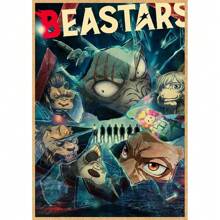 1张无框BEASTARS家居装饰海报，动漫主题房间墙面艺术，复古印刷艺术，酒吧咖啡厅贴纸，风格独特，带框墙面装饰 - 彩色 - 查看 40