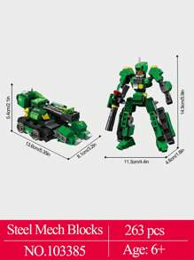 8 Styles Creative Steel Mech Robots Building Blocks Kid's Birthday Gifts Cool Transformation Weapon Warrior Model Bricks - Multicolor - View 5