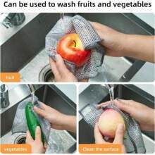 12/10/4pcs Magic Cleaning Cloth Thickened Double -Sided Metal Steel Wire Rags Kitchen Dish Pot Washdishing Cloths Towel Clean Tools