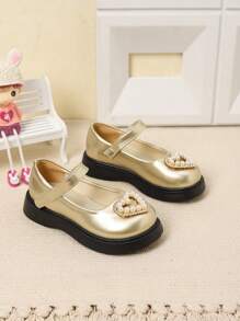 Girls' Small Leather Shoes, New 2024 Spring/Autumn Black Color Kids Performance Shoes, Children Soft Bottom British Style Princess Shoes