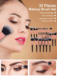 4/23/32/56PCS Makeup Tools Set Including:1pc Multi-Functional Zipper Toiletry And Cosmetic Bag Waterproof+32PCS Makeup Brush Set+3PCS Makeup Sponges+3PCS Mini Makeup Sponges+3PCS Triangle Powder Puffs+3PCS Mini Air Cushion Powder Puffs+2PCS Makeup Brush Cleaning Tools+3PCS Facial Cleansing Sponges+1pc Hairband+1pc Eyelash Curler+1pc Base Brush