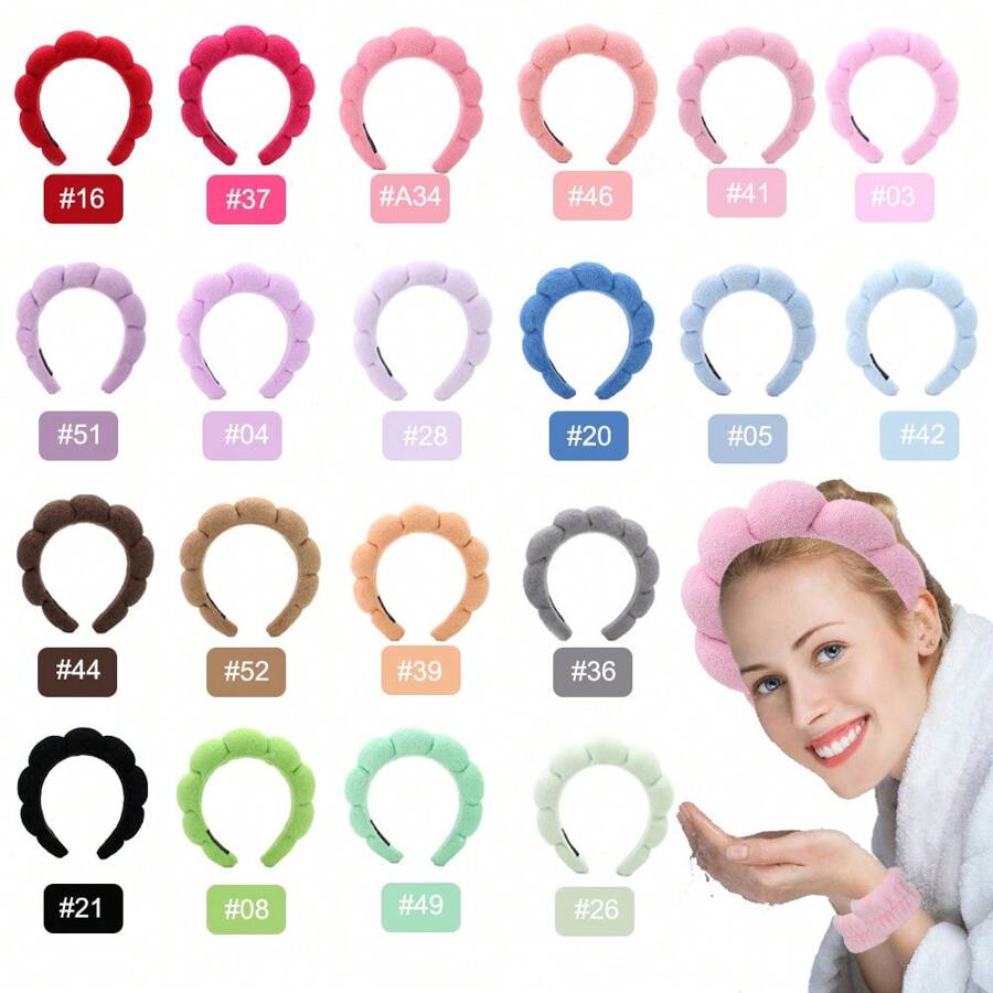1pc Women Cloud-Shaped Sponge Hairband, Minimalist Design, Simple Hair Washing Accessory