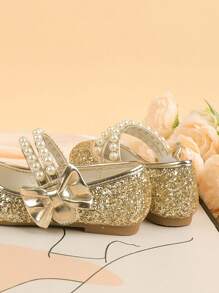 女童玛丽珍花正装鞋、婚礼派对伴娘平底鞋、芭蕾公主舞鞋，适合儿童