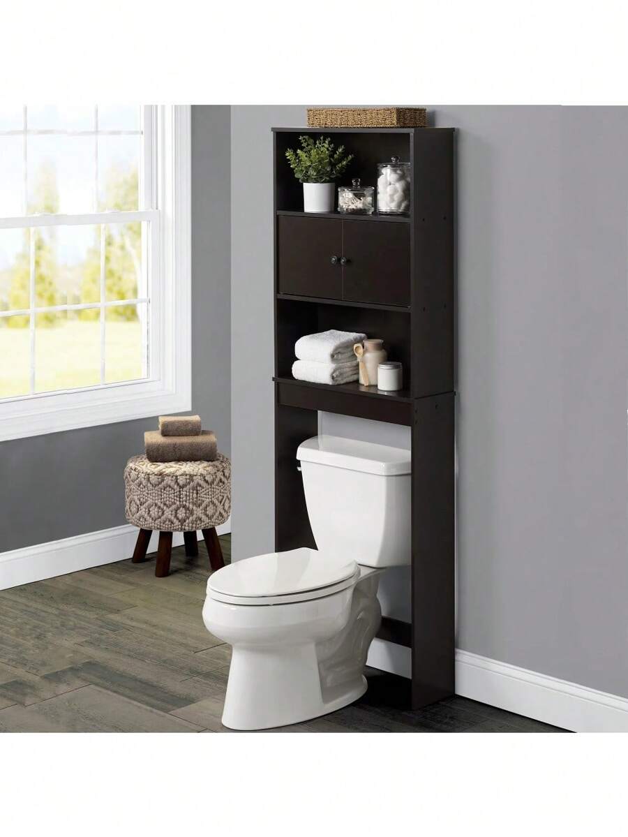 Mainstays Over-The-Toilet Bathroom Space Saver Storage Cabinet, 3 Shelves, White