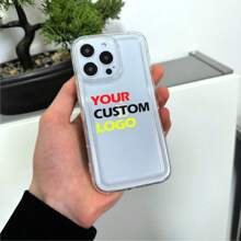 Funda de teléfono transparente personalizada con logotipo compatible con iPhone 15 14 13 12 11 11 Pro Max Mini 7 8 XR XS X, funda de silicona a prueba de golpes con nombre personalizado
