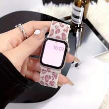 Elegante correa de nailon con estampado de leopardo compatible con Series 9/8/7/6/5/4/3/2/SE, compatible con 38/40/41mm y 42/44/45/49mm - Accesorio de pulsera de smartwatch con broche de seguridad