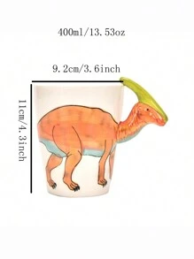 1 件 400 毫升/13.5 盎司手绘陶瓷咖啡杯、创意 3D 立体动物恐龙杯茶杯、独特古怪的牛奶杯（霸王龙杯、异特龙杯、三角龙杯、棘龙杯、腕龙杯、副骨骼杯和龙虾杯、螃蟹杯、海马杯），可作为情侣礼物、儿童节礼物、生日礼物和早餐杯。返校季 - 款式 - 查看 11