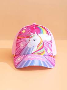 1pc Cute Pink Unicorn Theme Children's Baseball Cap, Small And Fitting Children's Head Shape, Lightweight And Comfortable, Lovely Accessory For Daily Outfit, Also A Thoughtful Gift For Little Kids. - Pink - View 10