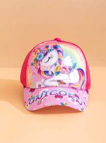 1pc Cute Pink Unicorn Theme Children's Baseball Cap, Small And Fitting Children's Head Shape, Lightweight And Comfortable, Lovely Accessory For Daily Outfit, Also A Thoughtful Gift For Little Kids. - Pink - View 9