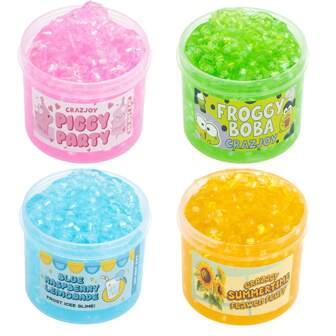 70ML 香味水晶透明史莱姆套装，带管珠，散装脆脆闪光史莱姆，适合圣诞节生日派对礼物，柔软不粘史莱姆泥，可爱减压玩具