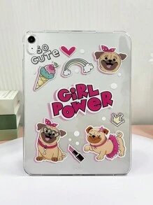 透明外壳小狗主题彩绘轻质超薄软壳保护套，个性化/创意/卡通/原创设计/可爱/有趣的 TPU 平板电脑保护单壳，兼容 iPad Mini1/2/3/Mini4/Mini5/Mini6/Air/Air2/9.7/10.2/10.5/Air4/Air5/10.9/Pro 11 英寸（M2）-2024/Pro11 英寸（M4）-2024、SamsungA7/A8 型号，不含笔