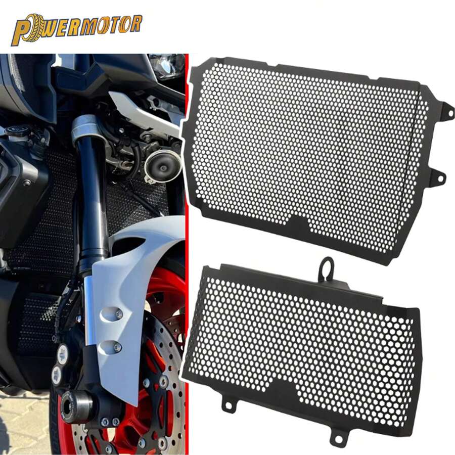 PowerMotor 摩托车散热器格栅 适用于 MT10 SP FZ10 FZ-10 2016 - 2024 配件 MT-10 2023 摩托车散热器格栅盖保护器