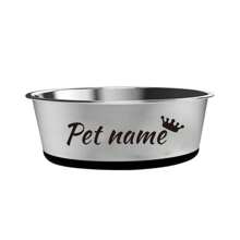 Personalized Stainless Steel Dog Bowl For Small, Medium And Large Dogs, Custom Pet Name Feeder For Food And Water, Non-Slip Bottom - Black - View 8