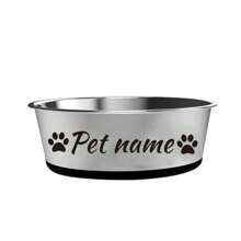 Personalized Stainless Steel Dog Bowl For Small, Medium And Large Dogs, Custom Pet Name Feeder For Food And Water, Non-Slip Bottom - Black - View 11