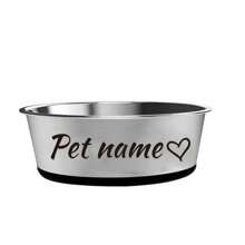 Personalized Stainless Steel Dog Bowl For Small, Medium And Large Dogs, Custom Pet Name Feeder For Food And Water, Non-Slip Bottom - Black - View 10