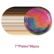 Colorful Rainbow Party Decorations, Birthday Dessert Plates For Birthday Party