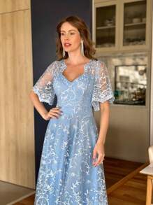Aurora Blue Serenity Party Dress - Baby Blue - View 5