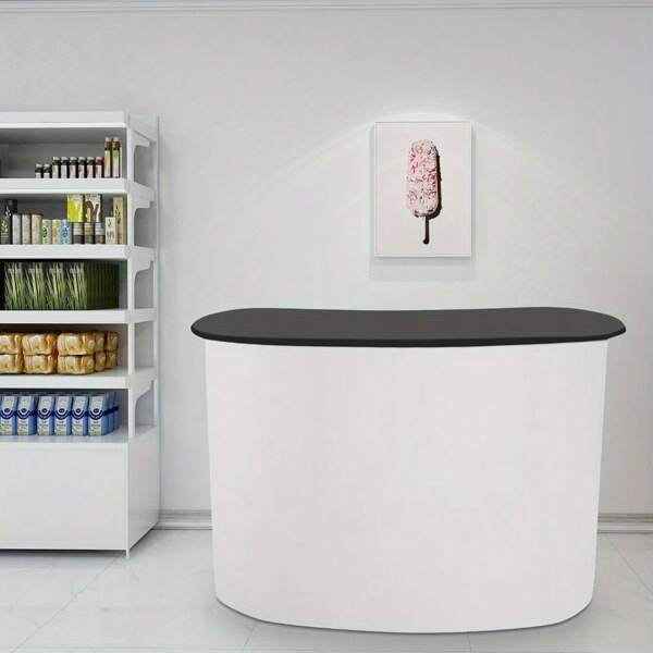 Counter Promotion Exhibition Display Stand Portable Pop Up Trade Show Display Detachable Foldable Reception Table Front Desk Banner Stand Reception