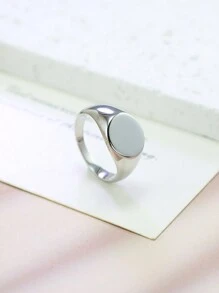 1 buc Inel de cuplu rotund neted din oțel inoxidabil minimalist, măiestrie de turnare de înaltă calitate