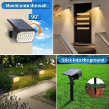 Solar Spot Lights Outdoor 6 Pack, [46 LED/3 Modes] Solar Landscape Spotlights Waterproof, 2-In-1 Auto On/Off Solar Powered Lights For Outside Yard Garden Wall Pathway - Gói 6 màu trắng ấm - Xem 3