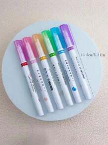 Set da 6 penne con linee curve, penne rapide per pianificatori, a forma di fiore ondulato carino, evidenziatori, penne per scrittura a mano e disegno per studenti, penne per tracciare bordi floreali, penne a sfera, penne per pianificatori di linee per studenti, evidenziatori, penne evidenziatori con timbro a rullo