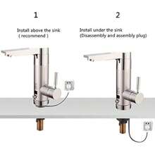 Electric Hot Water Taps 180°Swl Cold And Hot Water Taps With Lcd Temperature Display Adjustable Power Electric Instant Heater Sink Taps For Batoom Wasoom - ChromePlated1 - View 7