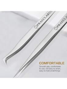 3pcs/Set Stainless Steel Eyelash Tweezers High Precision Professional False Eyelash Extension Tools Kit Including Oblique Tweezers And Straight Tweezers With Opp Bag Packaging For Beginners And Eyelash Technicians