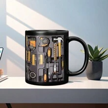 1 tazza da caffè in ceramica da 330 ml con manico, tazza con disegno sublimato unico, tazza nera solida, regalo originale, adatta per bevande calde o fredde come caffè freddo, whisky, succo. Ottima per Ognissanti, Natale, matrimonio, compleanno, San Valentino. - nero - Visualizzare 22