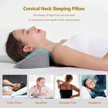 Almohada cervical, almohada de contorno de espuma viscoelástica, almohadas de cama para dormir de lado, almohada ergonómica ortopédica para dormir, almohada para el cuello - Rosa - Ver 2