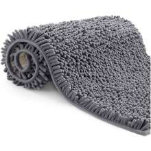 Farfallarossa Microfiber Bath Mat, Soft Long Pile, Non-Slip,Washable, Toilet Mats,Carpet - Dark Grey - View 8