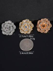 2 peças/Pacote Botões de Metal Rosas Retrô Oco Encrustados de Strass, Botões Decorativos para Casaco de Pele, Corta-Vento, Suéter, Cardigan, Vestuário Feminino de Alta Qualidade, Sapatos, Chapéus, Caixa de Presente, Bolsas, Acessórios de Costura DIY de Joalheria da Moda