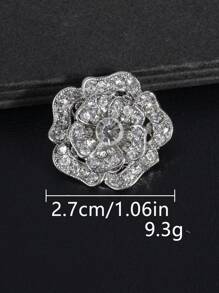 2 peças/Pacote Botões de Metal Rosas Retrô Oco Encrustados de Strass, Botões Decorativos para Casaco de Pele, Corta-Vento, Suéter, Cardigan, Vestuário Feminino de Alta Qualidade, Sapatos, Chapéus, Caixa de Presente, Bolsas, Acessórios de Costura DIY de Joalheria da Moda