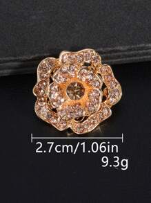 2 peças/Pacote Botões de Metal Rosas Retrô Oco Encrustados de Strass, Botões Decorativos para Casaco de Pele, Corta-Vento, Suéter, Cardigan, Vestuário Feminino de Alta Qualidade, Sapatos, Chapéus, Caixa de Presente, Bolsas, Acessórios de Costura DIY de Joalheria da Moda