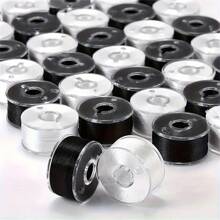 20Pcs Universal Sewing Machine Embroidery Plastic Bobbins Black White Multifunctional Thread Spools For Household Use - Multicolor - View 1