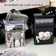 1个K-POP偶像照片卡收纳盒 - 晶莹剔透，防水防尘，带安全盖和便捷挂绳及挂钩 - 适用于收纳来自欧洲、美国、日本和韩国的偶像卡、体育卡、游戏卡，是节日、生日、圣诞节和新年礼物的理想之选。办公桌配件，办公用品，笔筒。 - 彩色 - 查看 1