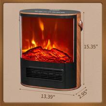 Electric Fireplace Heater For Indoor Use, 1500W Space Heater Fireplace W/ Remote