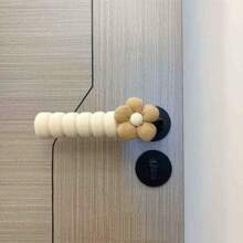 1pc Flower Pattern Door Knob Cover, Anti-Static Anti-Collision Protection Sleeve, EVA Foam Material, Home Door Handle Protector