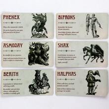 DEMON ANGEL OF THE DAY 英文桌面游戏塔罗牌，40 张 10x5 厘米每日指引卡，天使恶魔神谕卡，带关键词描述 - 彩色 - 查看 4