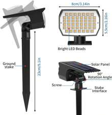 Solar Spot Lights Outdoor 6 Pack, [46 LED/3 Modes] Solar Landscape Spotlights Waterproof, 2-In-1 Auto On/Off Solar Powered Lights For Outside Yard Garden Wall Pathway - Gói 6 màu trắng ấm - Xem 2