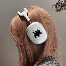 透明惊吓小猫耳机盖保护壳兼容 Airpods Max