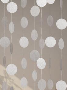 1 Set (2pcs) Paper Round Confetti Hanging Decorations For Party, Room Background, Celebration - Black - View 10