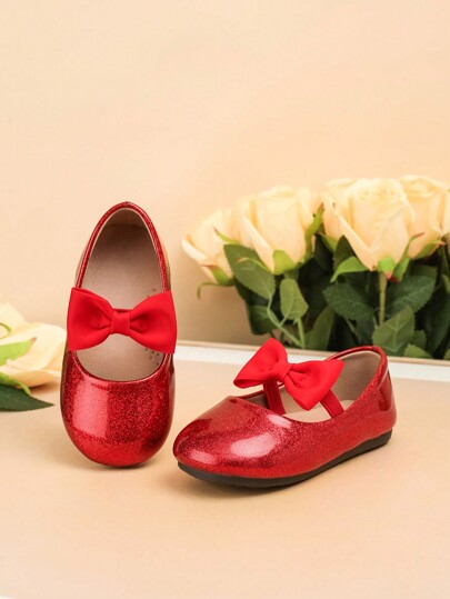 2025 Spring & Summer New Baby Flats, Fashion Party Kids Flats, Girls Bow Decor Toddler Shoes