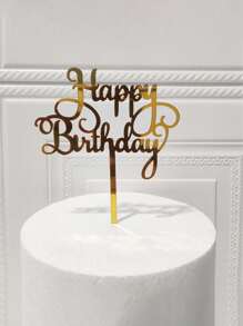 1/3/5/10 件生日快乐蛋糕插件、蛋糕烘焙装饰饰品、蛋糕插件旗帜、烘焙派对用品、适合生日派对的亚克力字母蛋糕装饰品。送给家人和朋友的完美纪念品。 - 彩色 - 查看 2