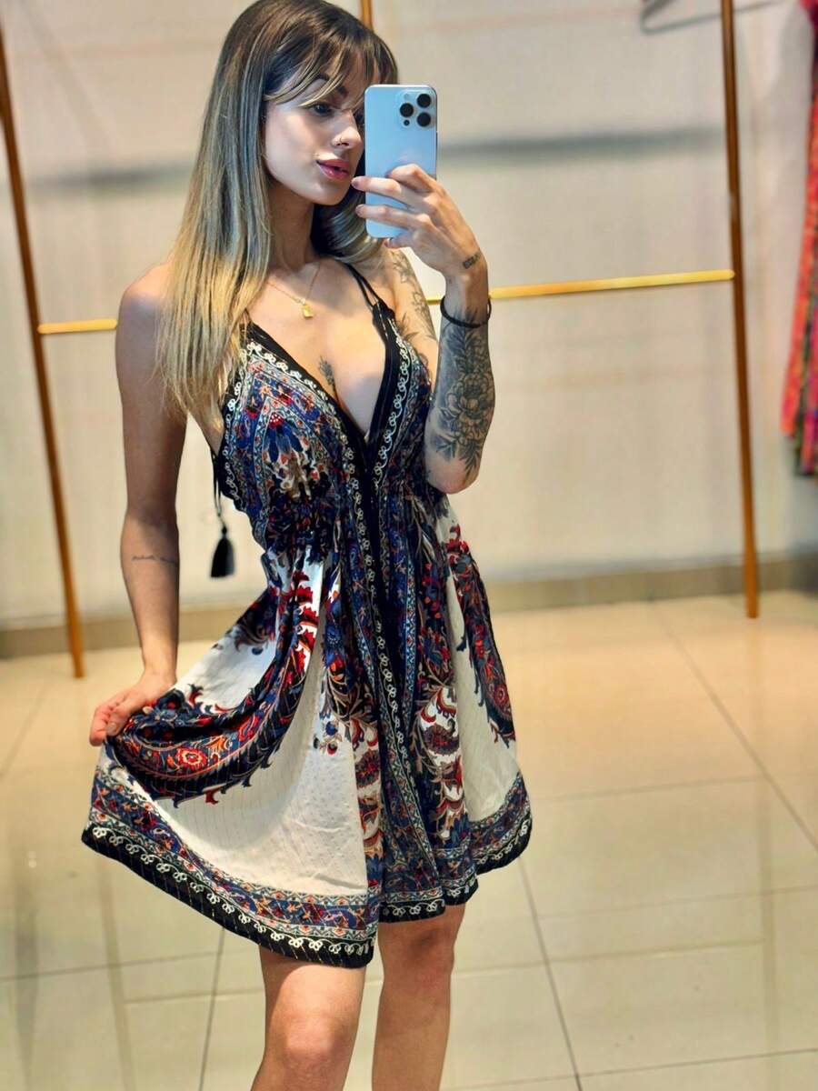 Elegant Women's Embroidered Short Dresses For Women  Tip - 白色 - 查看 1