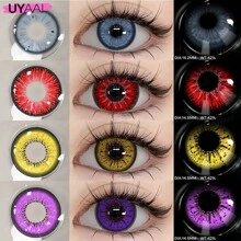 UYAAI 1Pair-Enlarge 自然年抛彩色隐形眼镜 大直径 适合约会或日常派对