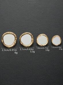 5pcs/Lot Unique Hammer Pattern Hand-Painted Mirror Oil Paint Metal Buttons For Women Clothing Sewing DIY Decoration Of Knitting Cardigan Windbreaker Coat Suit - 24K Imitation Gold + Black - View 18