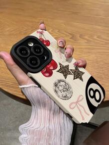 1 Ốp lưng điện thoại bảo vệ bằng da giả họa tiết ngôi sao và bóng 8 bóng tối giản tương thích với Apple và 17/17PLUS/17PRO/17PROMAX - Nhiều màu - Xem 5